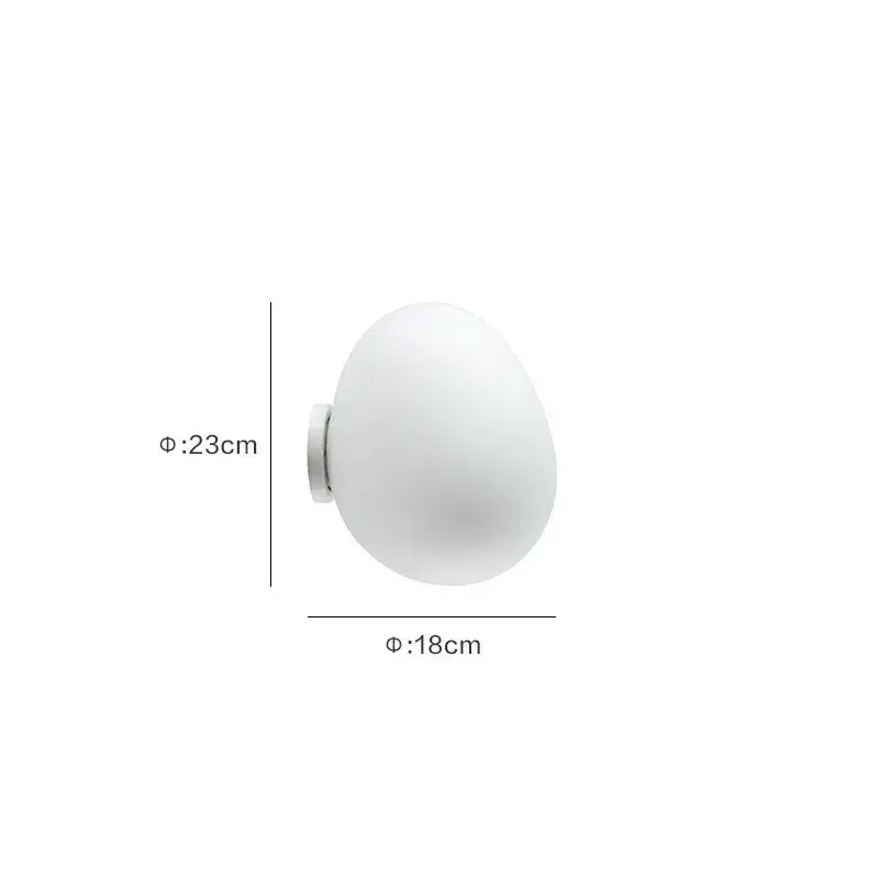 Modern white glass egg wall sconces bedroom wall lamp
