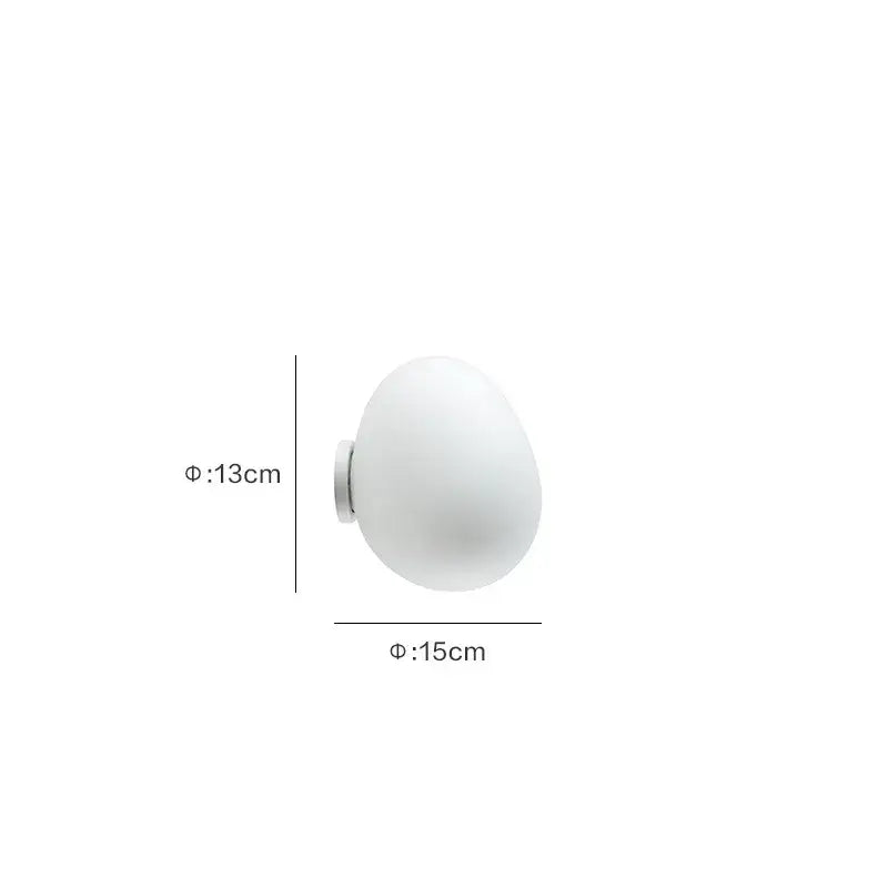 Modern white glass egg wall sconces bedroom wall lamp