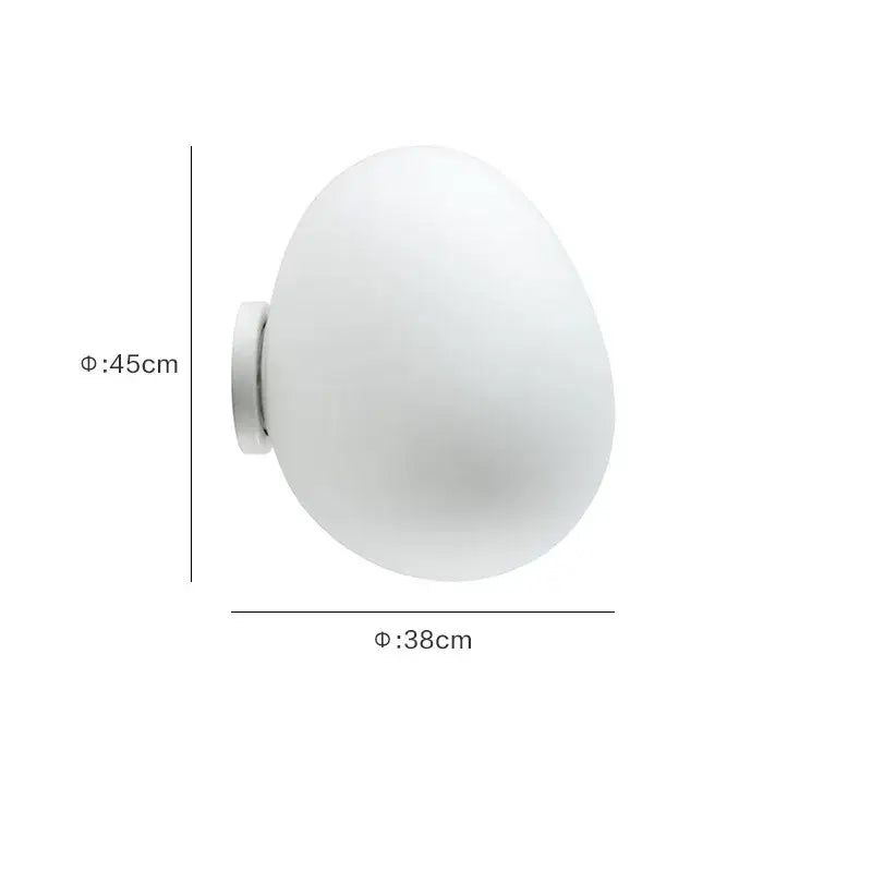 Modern white glass egg wall sconces bedroom wall lamp
