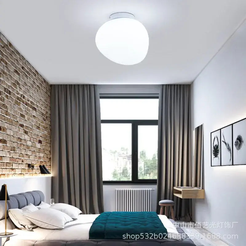 Modern white glass egg wall sconces bedroom wall lamp
