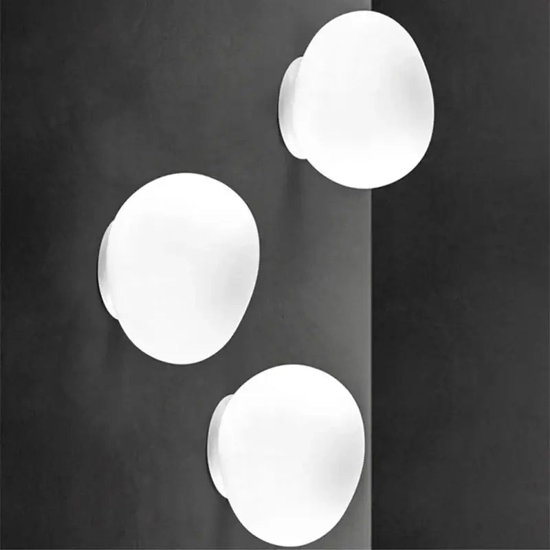 Modern white glass egg wall sconces bedroom wall lamp