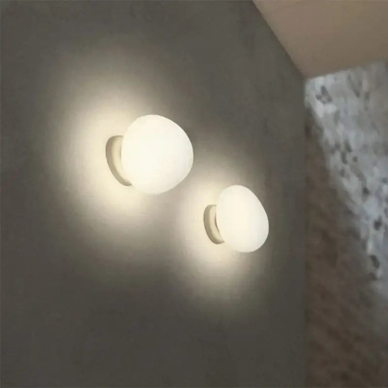 Modern white glass egg wall sconces bedroom wall lamp