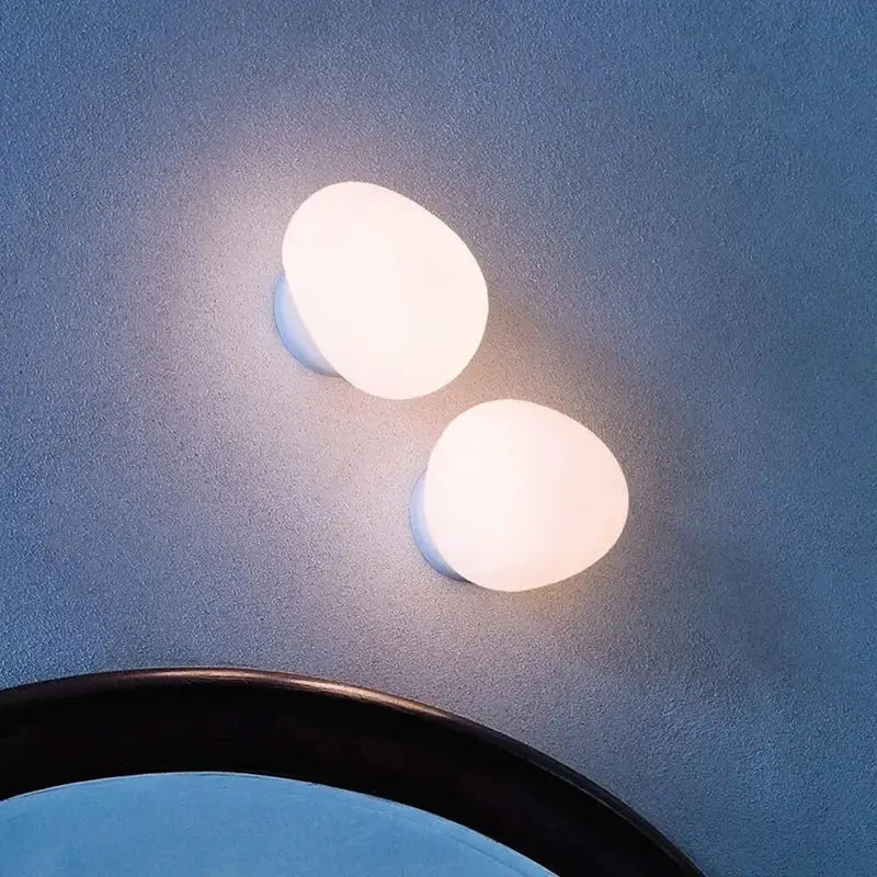 Modern white glass egg wall sconces bedroom wall lamp