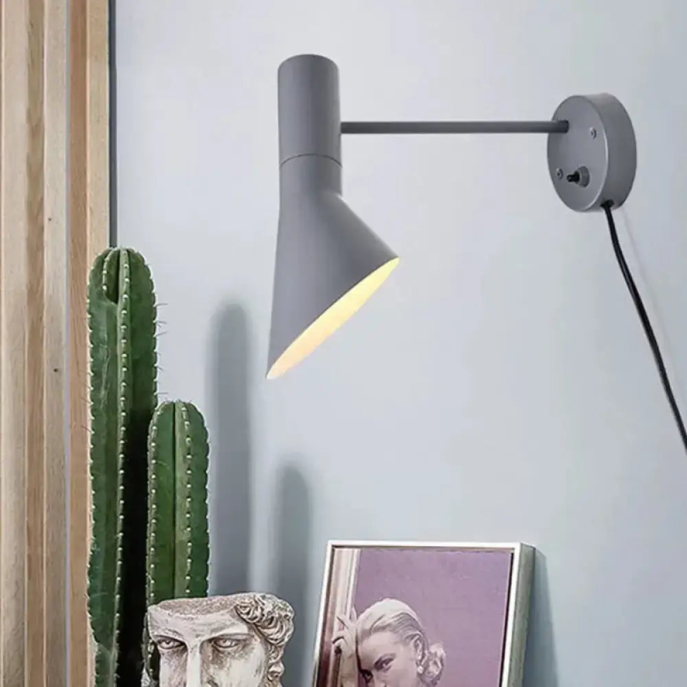 Modern white & grey rotating node wall sconce – bedroom light