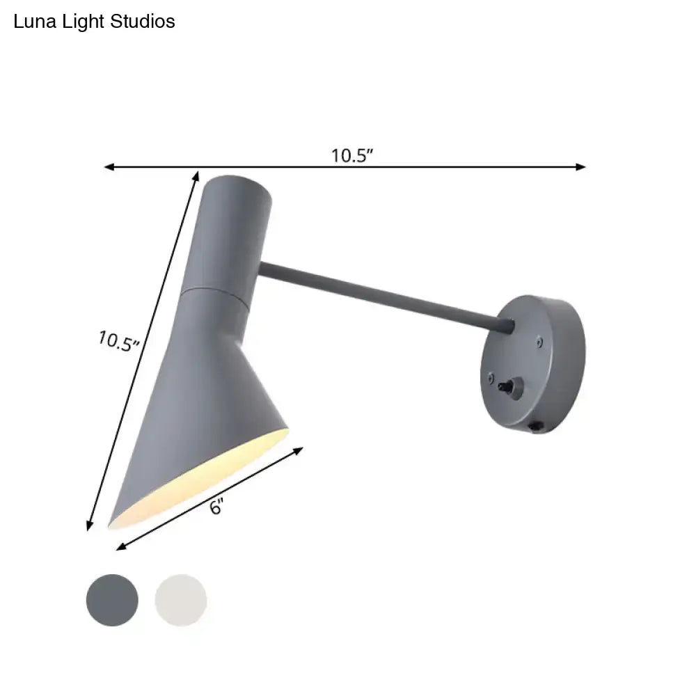 Modern white & grey rotating node wall sconce – bedroom light