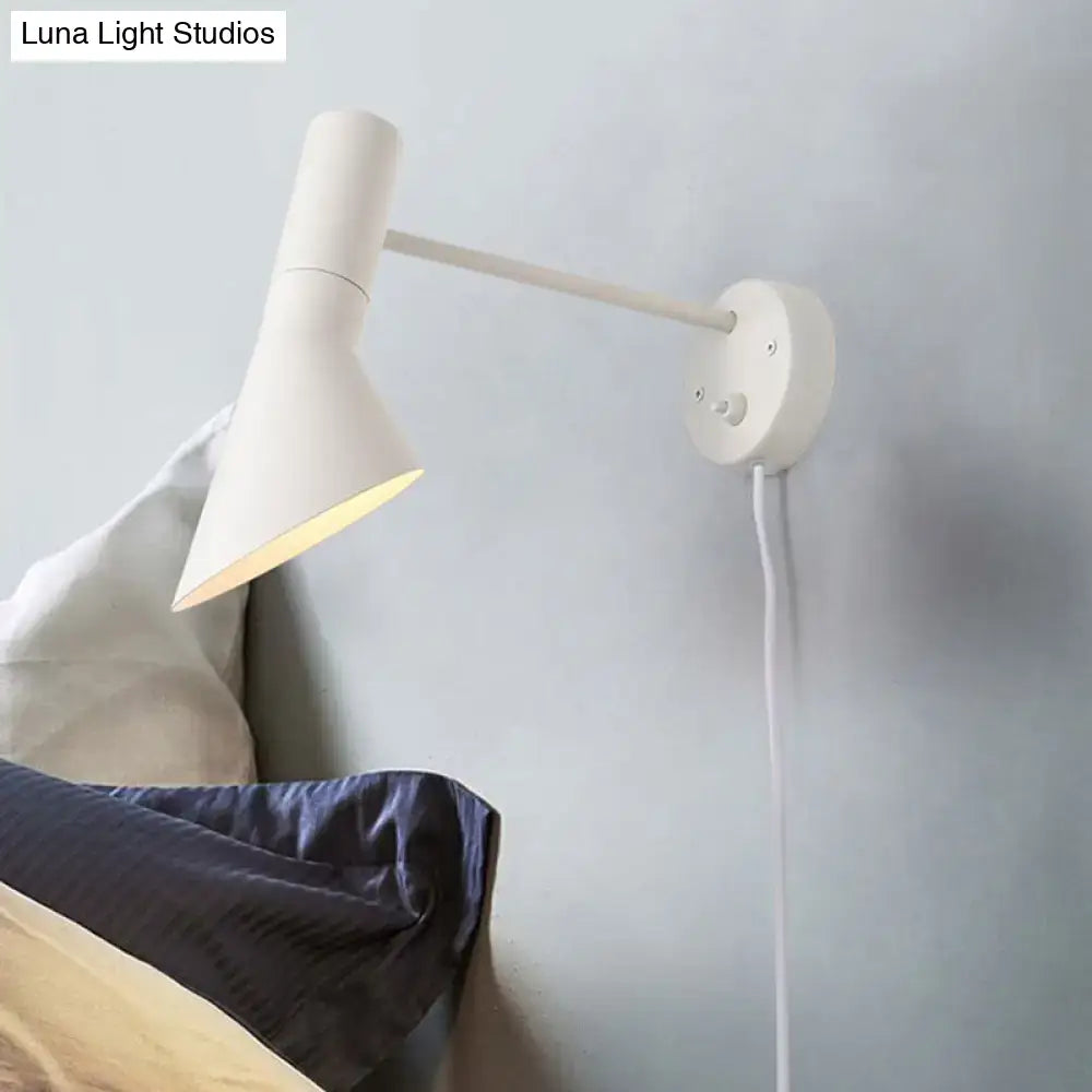 Modern white & grey rotating node wall sconce – bedroom light