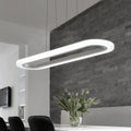 Modern white oval led office island ceiling light
