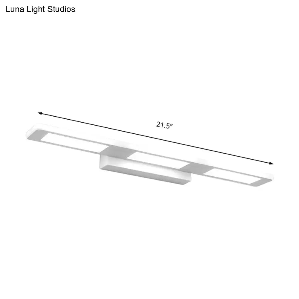 Modern white rectangular acrylic vanity wall light bathroom decor