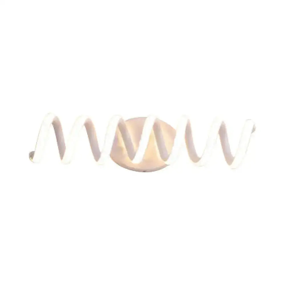 Modern white & silver spiral acrylic led wall sconce bedroom light