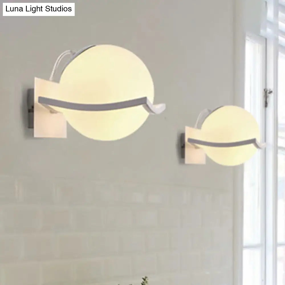 DecorBites™ Modern White Sphere Opal Glass Kitchen Wall Sconce with 1 Light