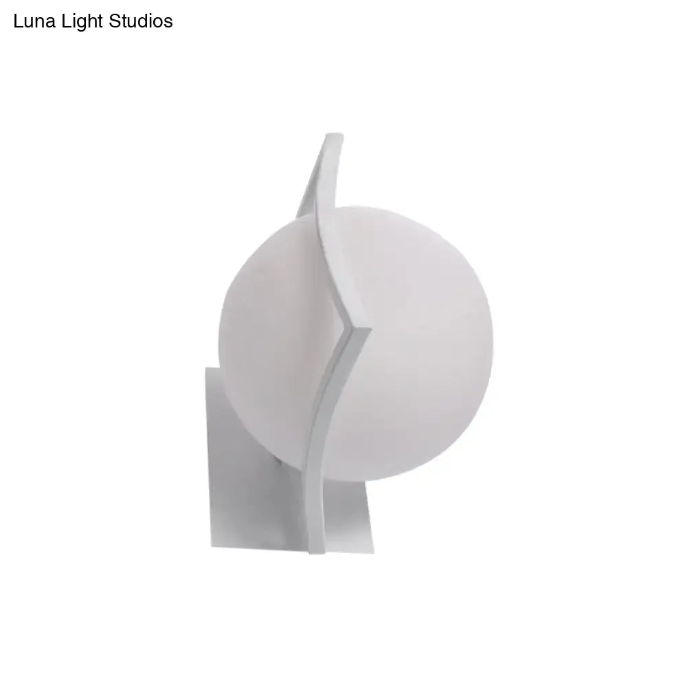 DecorBites™ Modern White Sphere Opal Glass Kitchen Wall Sconce with 1 Light