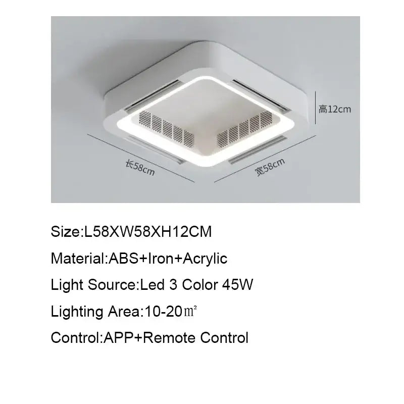 DecorBites™ Bladeless Ceiling Fan Light Remote Control LED Circulator for Bedroom Living Room