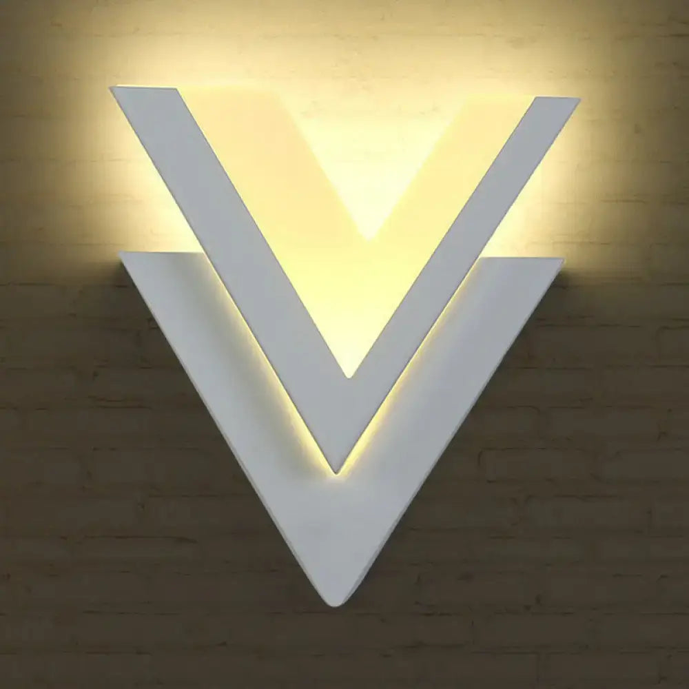DecorBites™ Modern V-Shaped LED Wall Sconce in White