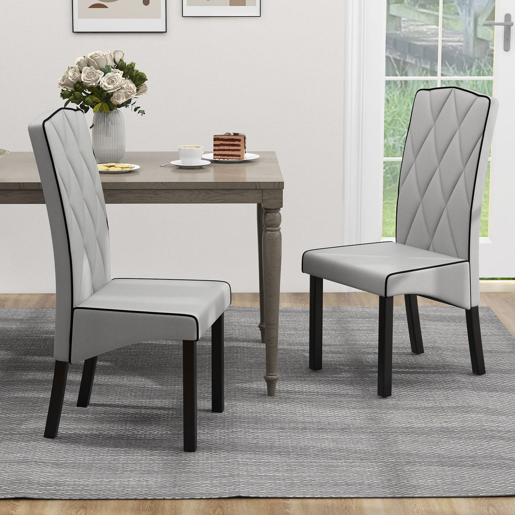 Modern Dining Chair with High Backrest High-density Sponge Cushion