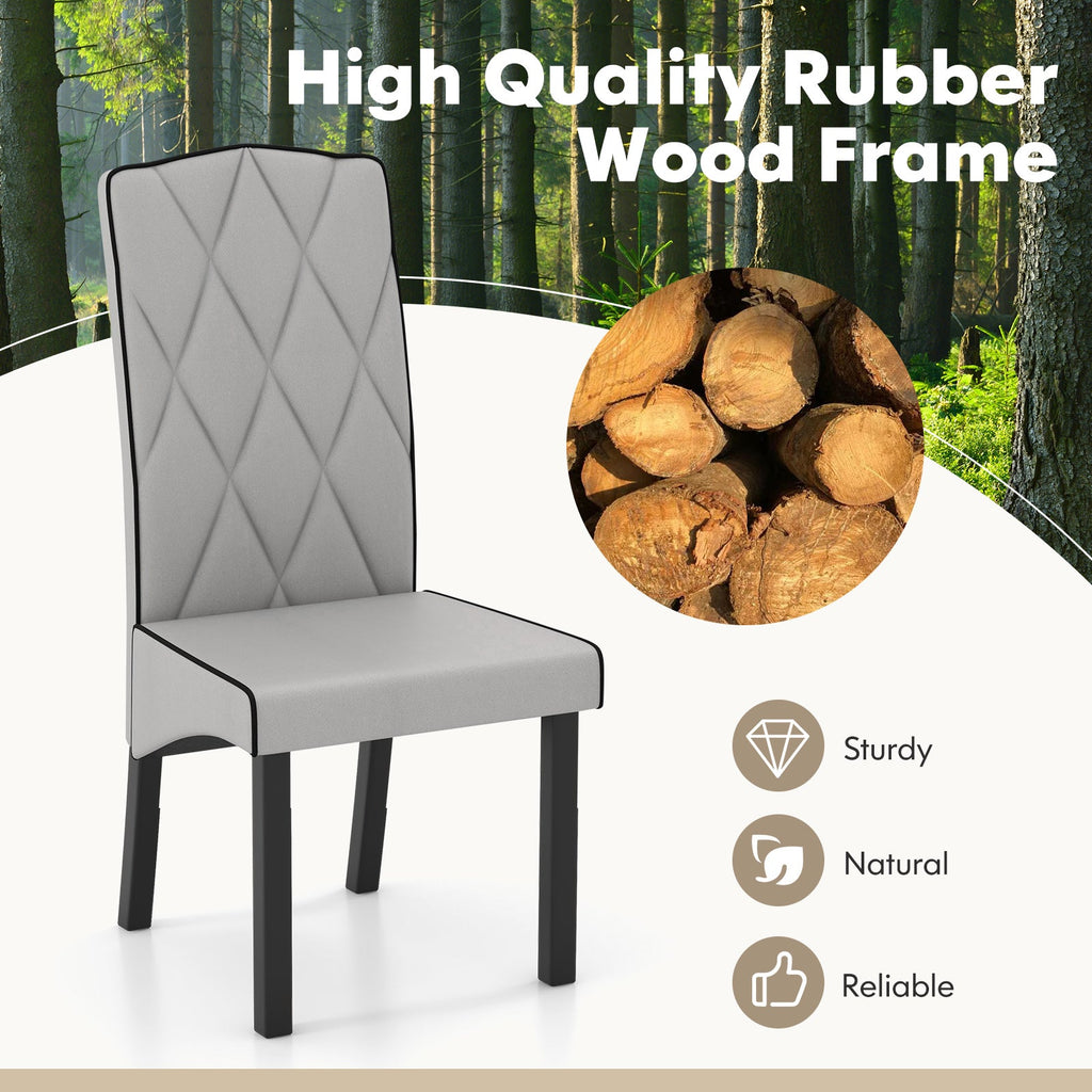 Modern Dining Chair with High Backrest High-density Sponge Cushion