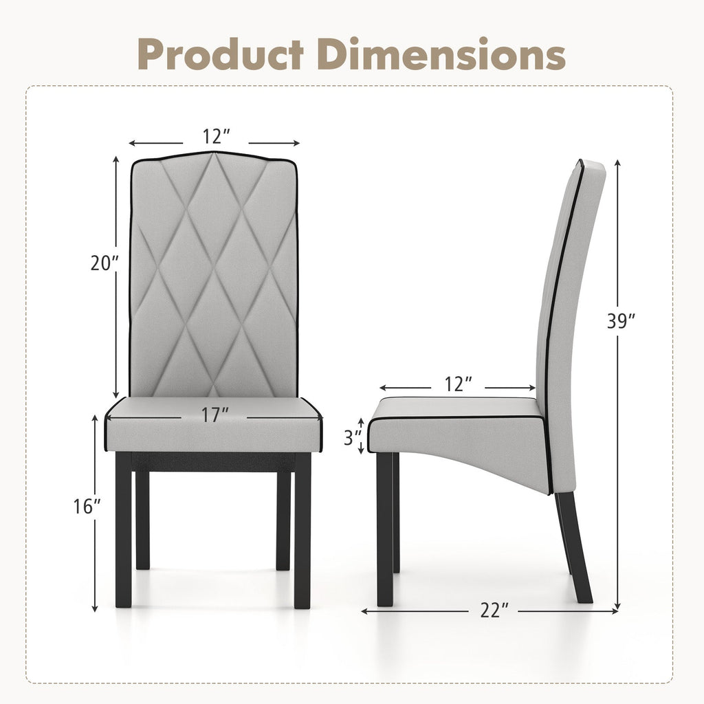 Modern Dining Chair with High Backrest High-density Sponge Cushion