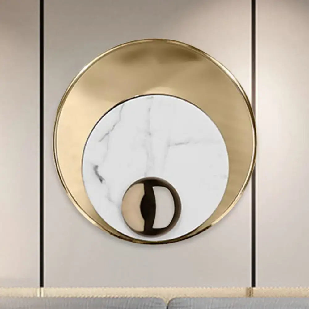Modernist white & black led sconce lighting bedroom wall mirror