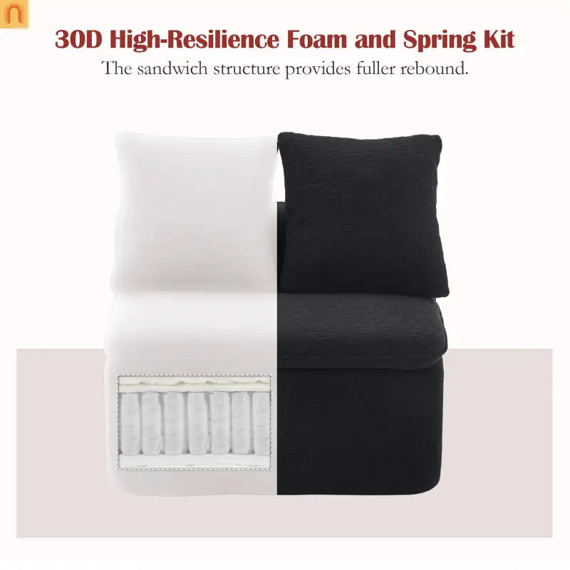 Sectional Sofa U-Shape Chenille Black 10 Seat Modular 128 In No Assembly
