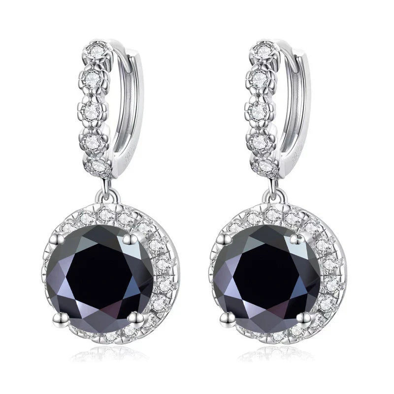 Moissanite 925 Sterling Silver Round D Color Drop Earrings Valentine's Gift