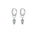 Moissanite 925 Sterling Silver Geometric Hoop Earrings For Women Fine Jewelry