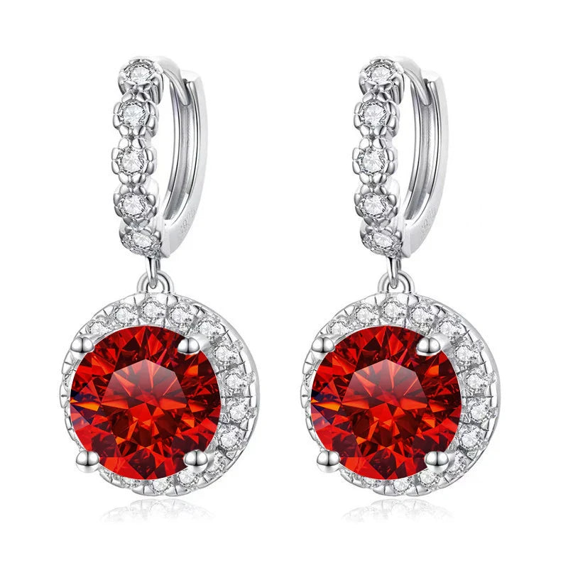 Moissanite 925 Sterling Silver Round D Color Drop Earrings Valentine's Gift
