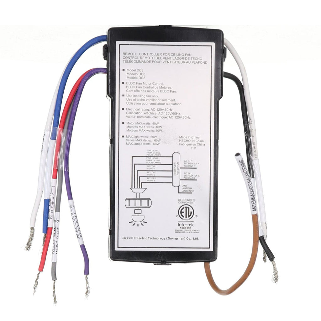 Substitute for Monte Carlo DC8-60SGTF-L-1 Ceiling Fan Receiver [DC8-96SG8]