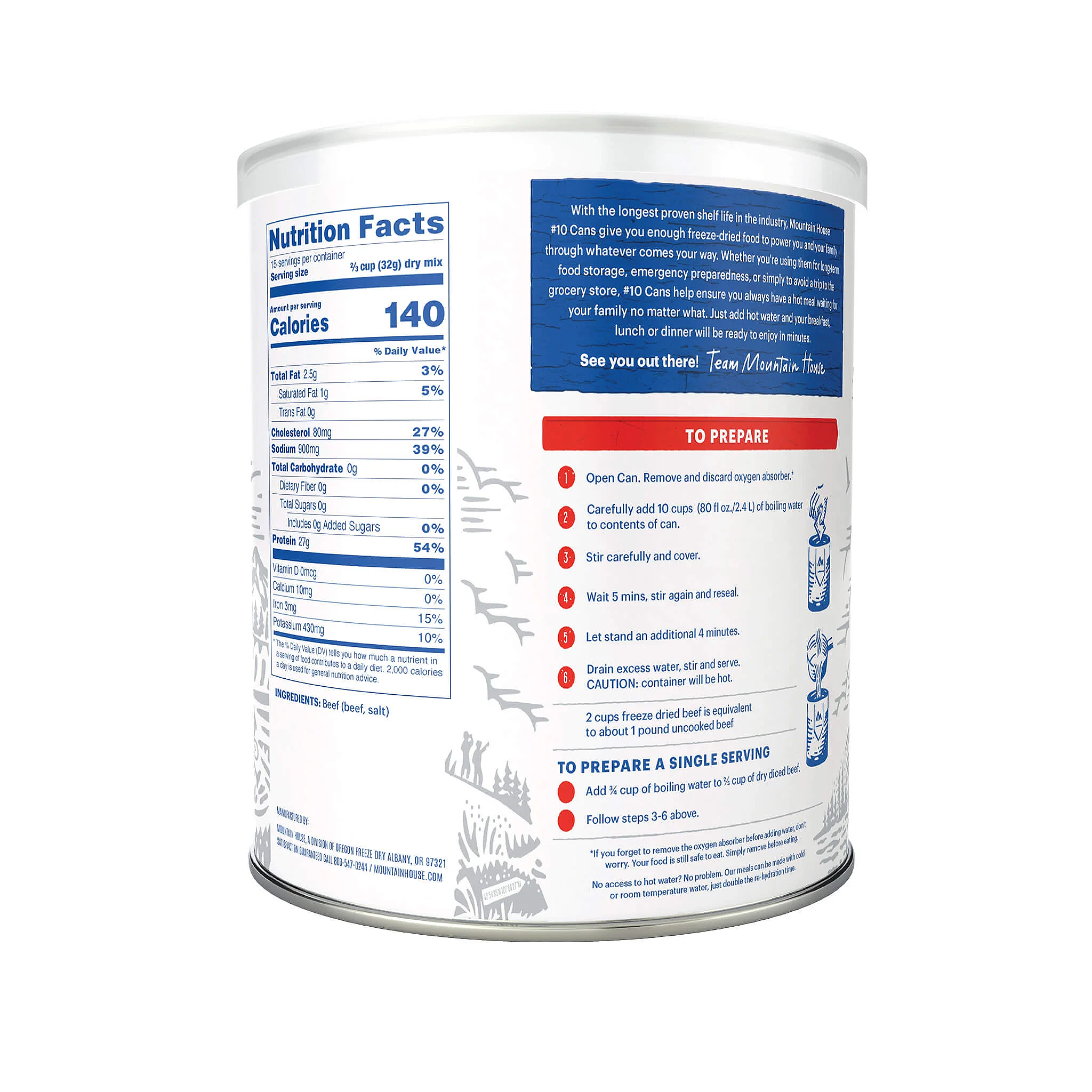 Mountain House Freeze Dried Diced Beef #10 Can