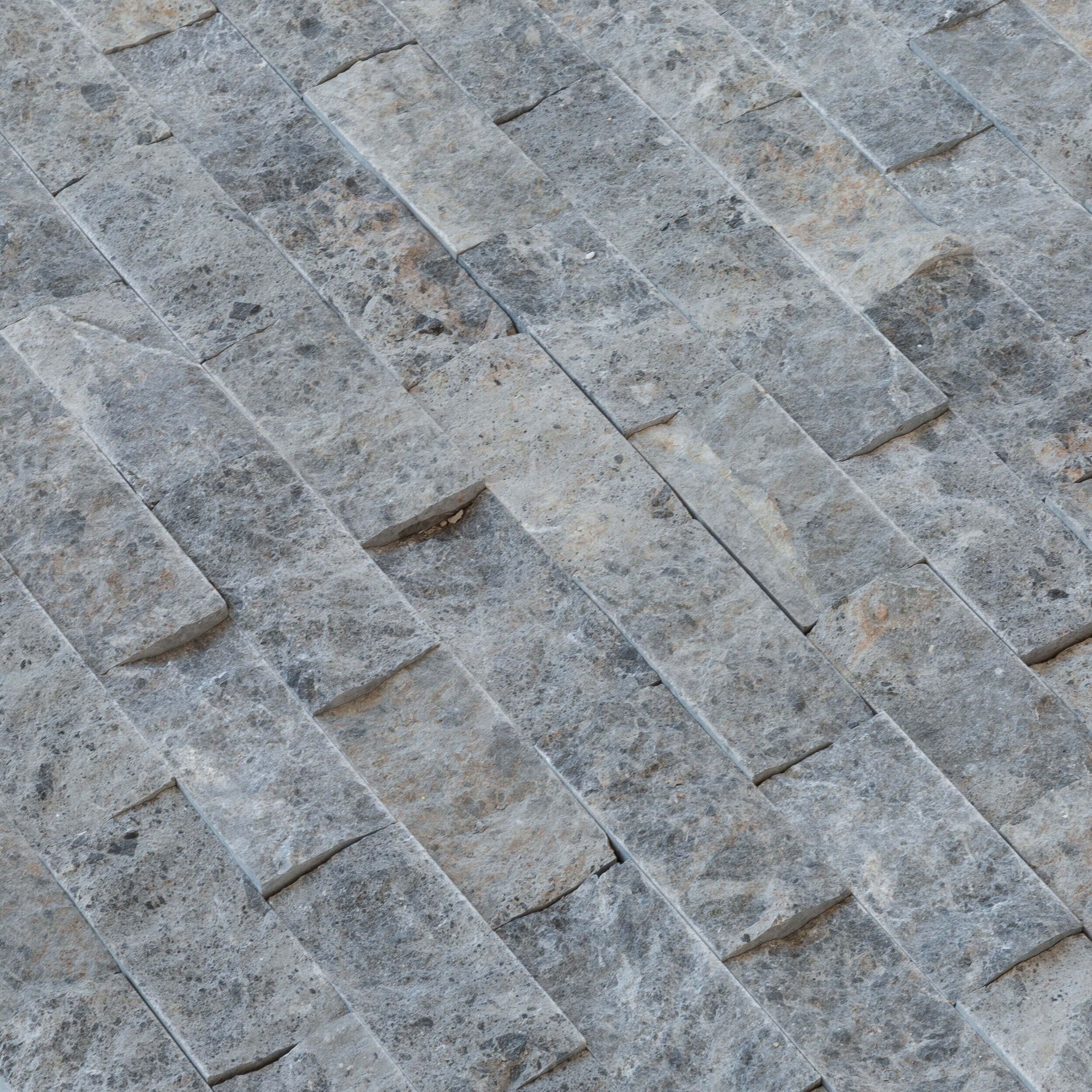 Silver Shadow Split Face Marble Mosaic Tiles 12x12 with Pre-Mounted Mesh Backing
