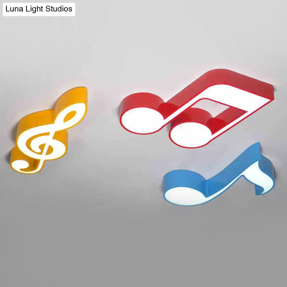 Multicolor acrylic musical note led ceiling light for kindergarten