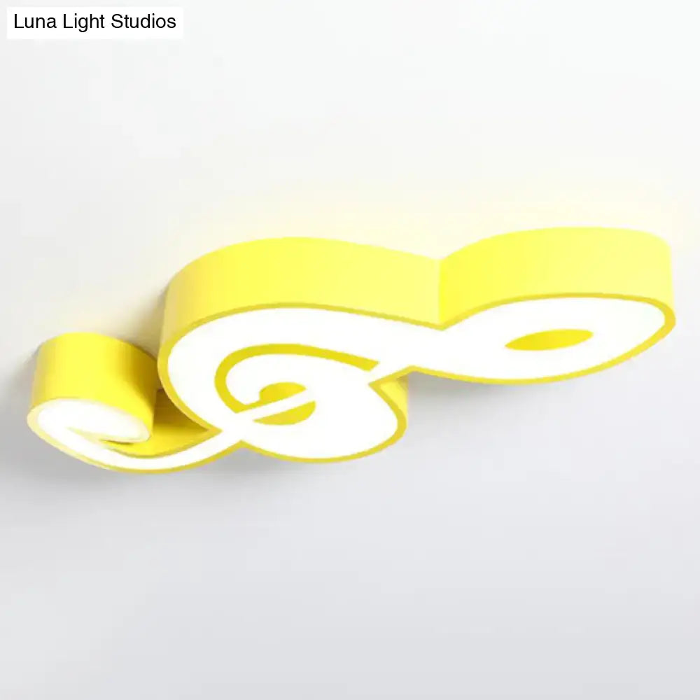 Multicolor acrylic musical note led ceiling light for kindergarten