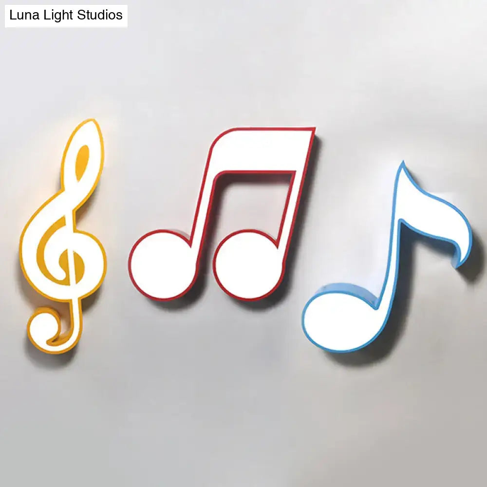 Multicolor acrylic musical note led ceiling light for kindergarten