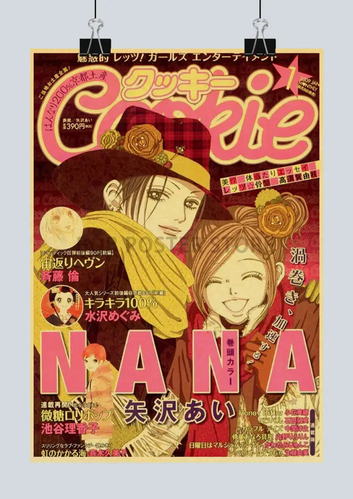 Retro orange nana anime kraft paper poster bedroom wall art