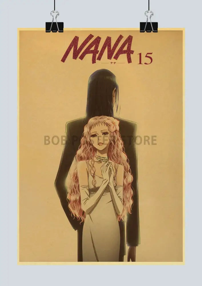 Retro orange nana anime kraft paper poster bedroom wall art