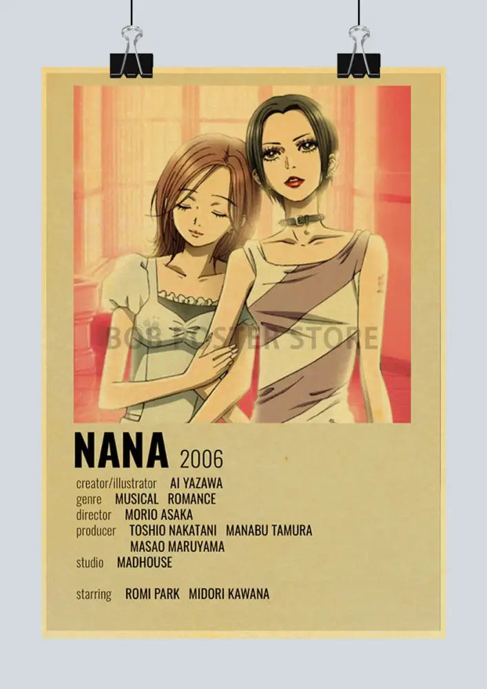 Retro orange nana anime kraft paper poster bedroom wall art
