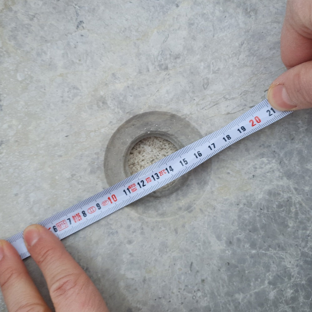 Natural Stone Tundra Grey Marble Round Vessel Sink Polished 16.5x6