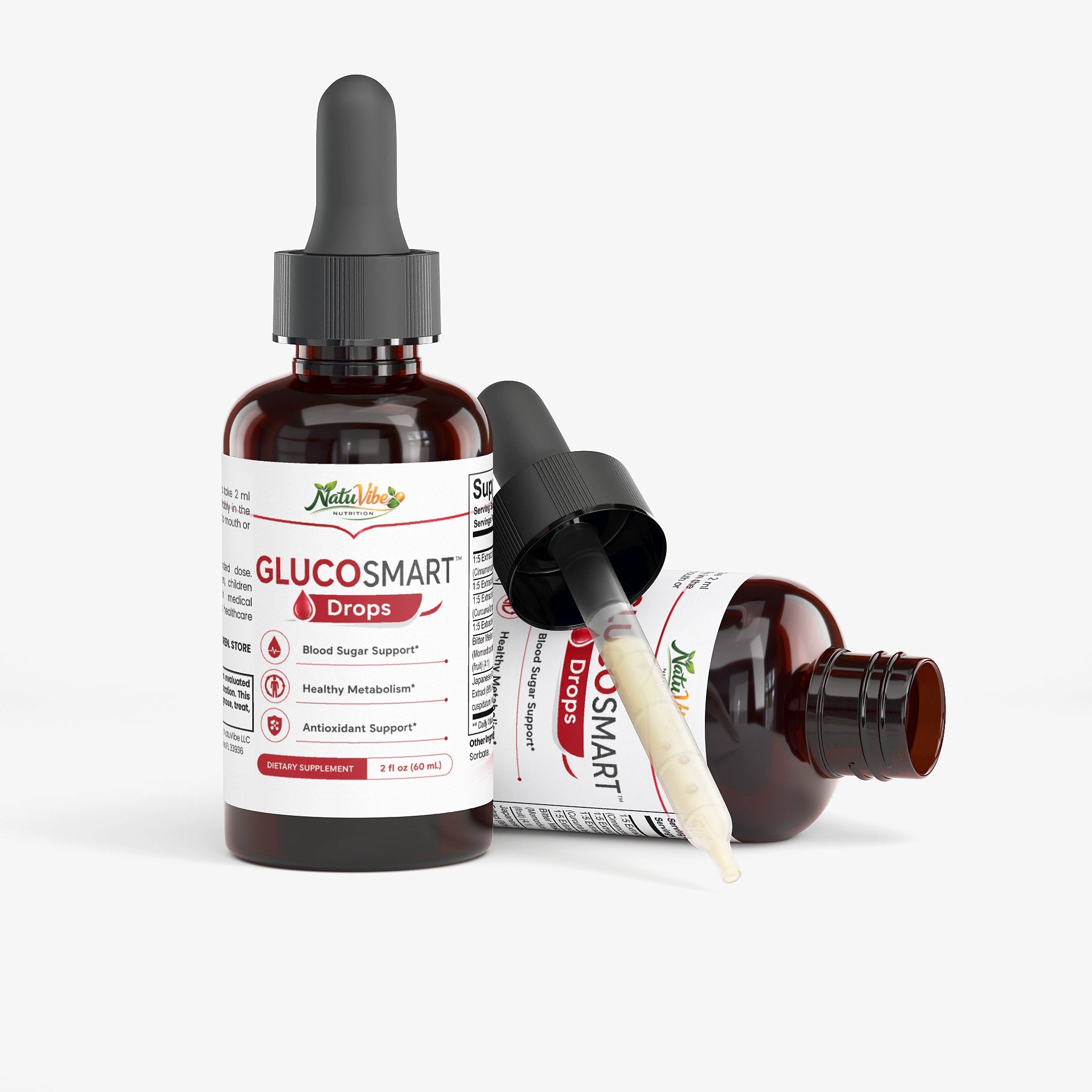 GlucoSmart Herbal Glucose Wellness Drops 2-Pack, 2 x 60ml