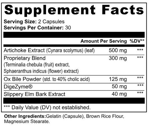 NatuVibe Ox Bile Complex for Digestive Support 60 Caps