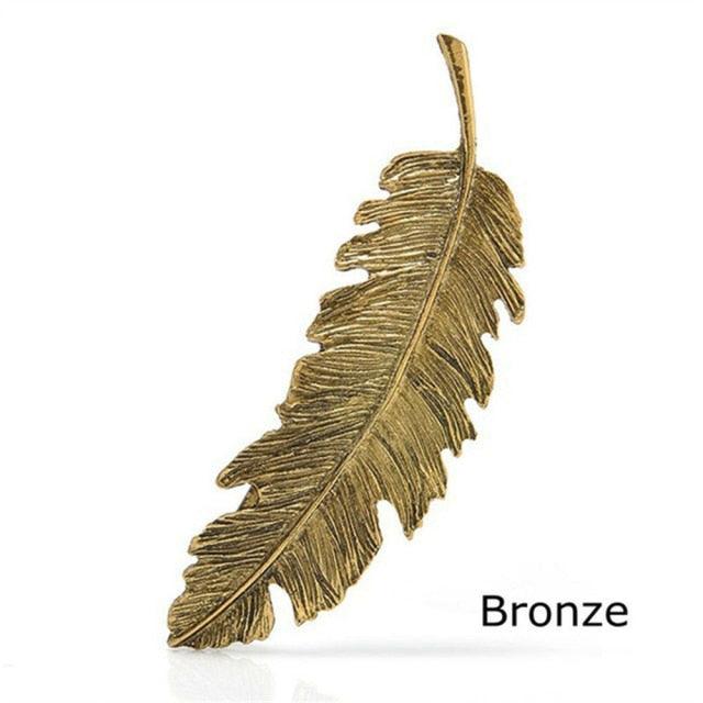 New Alloy Vintage Hair Clip Feather Leaf Shape Barrette Metal Hairpins For Women Lady Headwear Hair Accessories Non-slip Headwear for Women