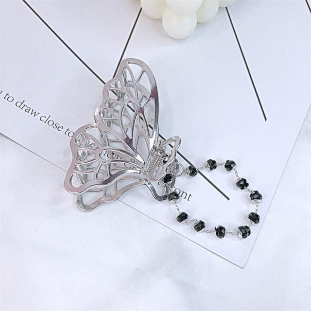 New Butterfly Metal Hair Claws  New Vintage Goth Long Tassel  Love Pendant Barrettes for Women Party Hair Accessories Jewelry Fashion Hairgrips Accessories For Party