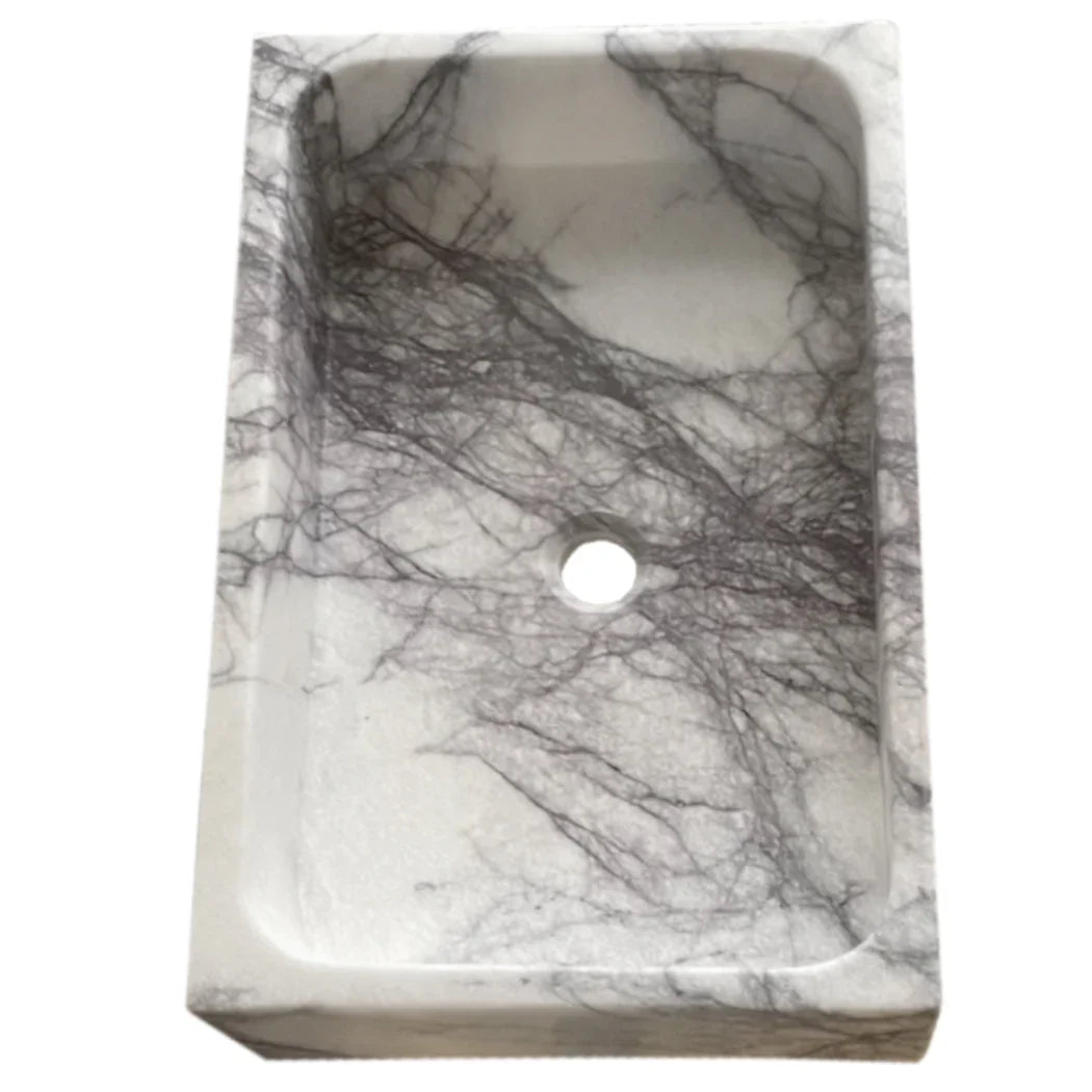 Turkish Marble Rectangular Wall-mount Bathroom Sink - Polished 16x24x5