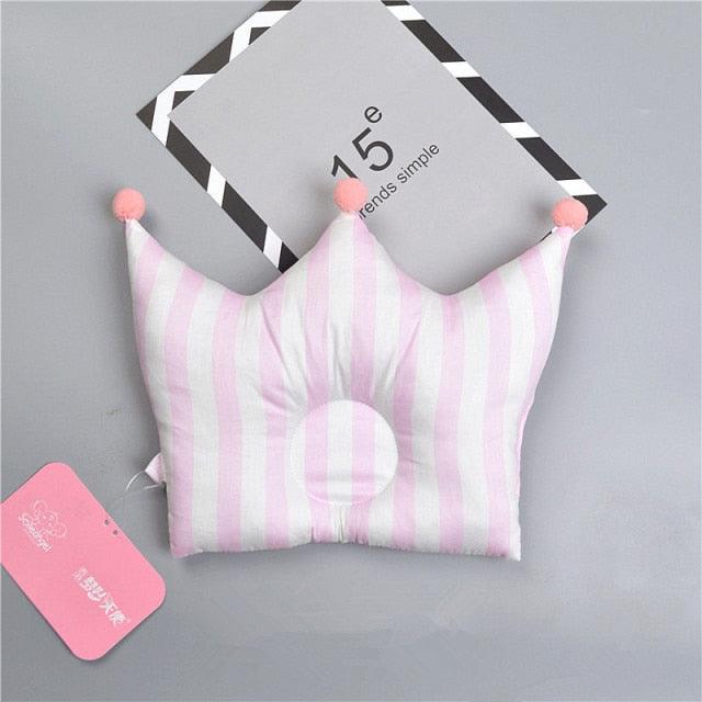 Newborn Baby Shaping Pillow Cute Crown Shape Backrest Cushion Anti-head Correction Bed Neck Support Pillows Baby Pillow Baby Bedding Air Mesh Organic Cotton Soft Baby Pillow Newborn Anti Flat Head Syndrome for Crib Cot Baby Pillow