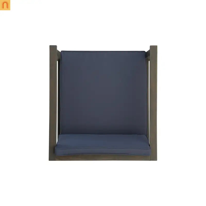 Outdoor Club Chair Acacia Wood Gray Dark Gray Cushion Set of 2