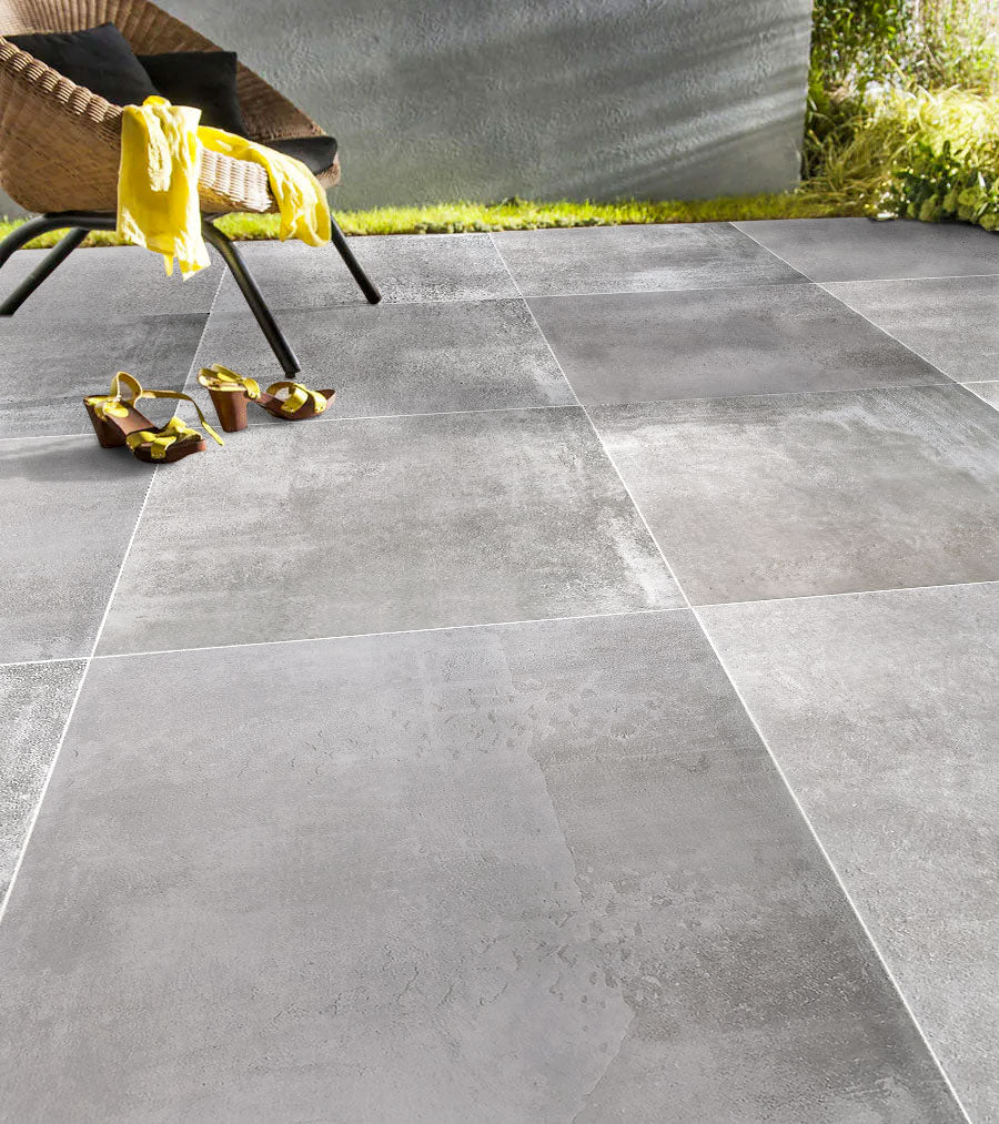 Nexos Gray Outdoor Porcelain Pavers 24x24 Inch Large Format Premium Durable