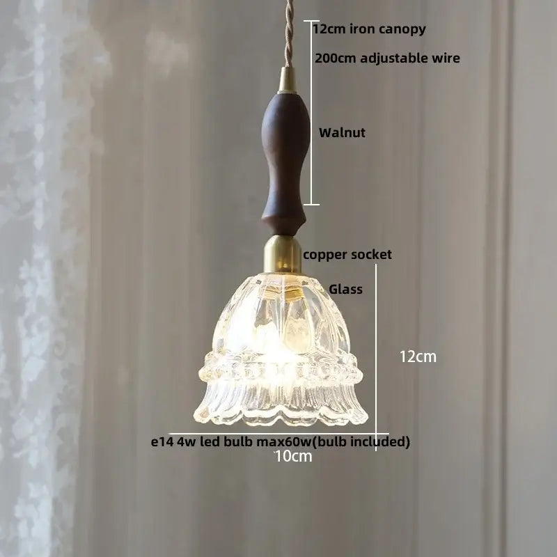 DecorBites™ Brass LED Pendant Light Fixture Clear Glass Adjustable Nordic Hanging Lamp