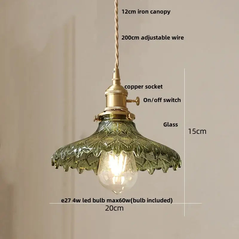 DecorBites™ Brass LED Pendant Light Fixture Clear Glass Adjustable Nordic Hanging Lamp