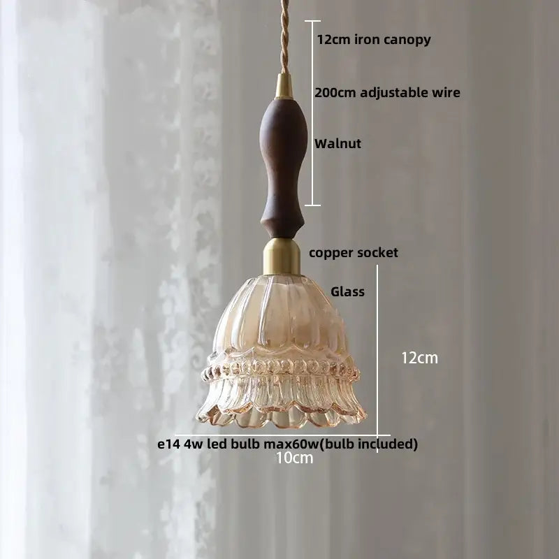 DecorBites™ Brass LED Pendant Light Fixture Clear Glass Adjustable Nordic Hanging Lamp
