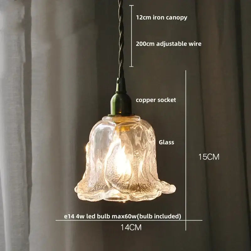 DecorBites™ Brass LED Pendant Light Fixture Clear Glass Adjustable Nordic Hanging Lamp