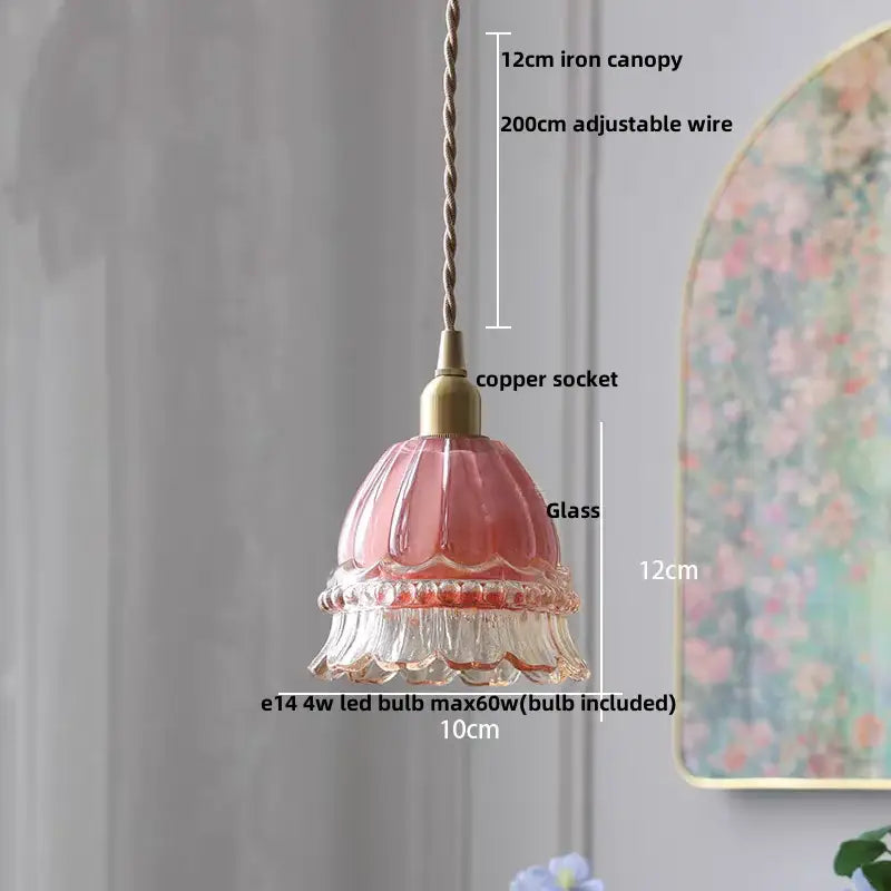 DecorBites™ Brass LED Pendant Light Fixture Clear Glass Adjustable Nordic Hanging Lamp