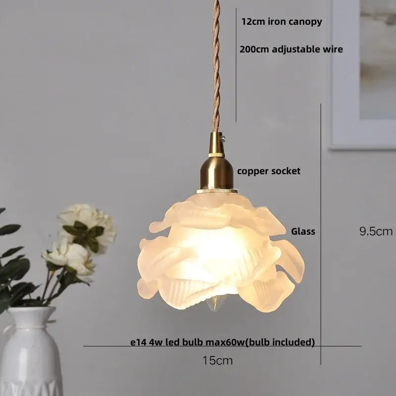 DecorBites™ Brass LED Pendant Light Fixture Clear Glass Adjustable Nordic Hanging Lamp
