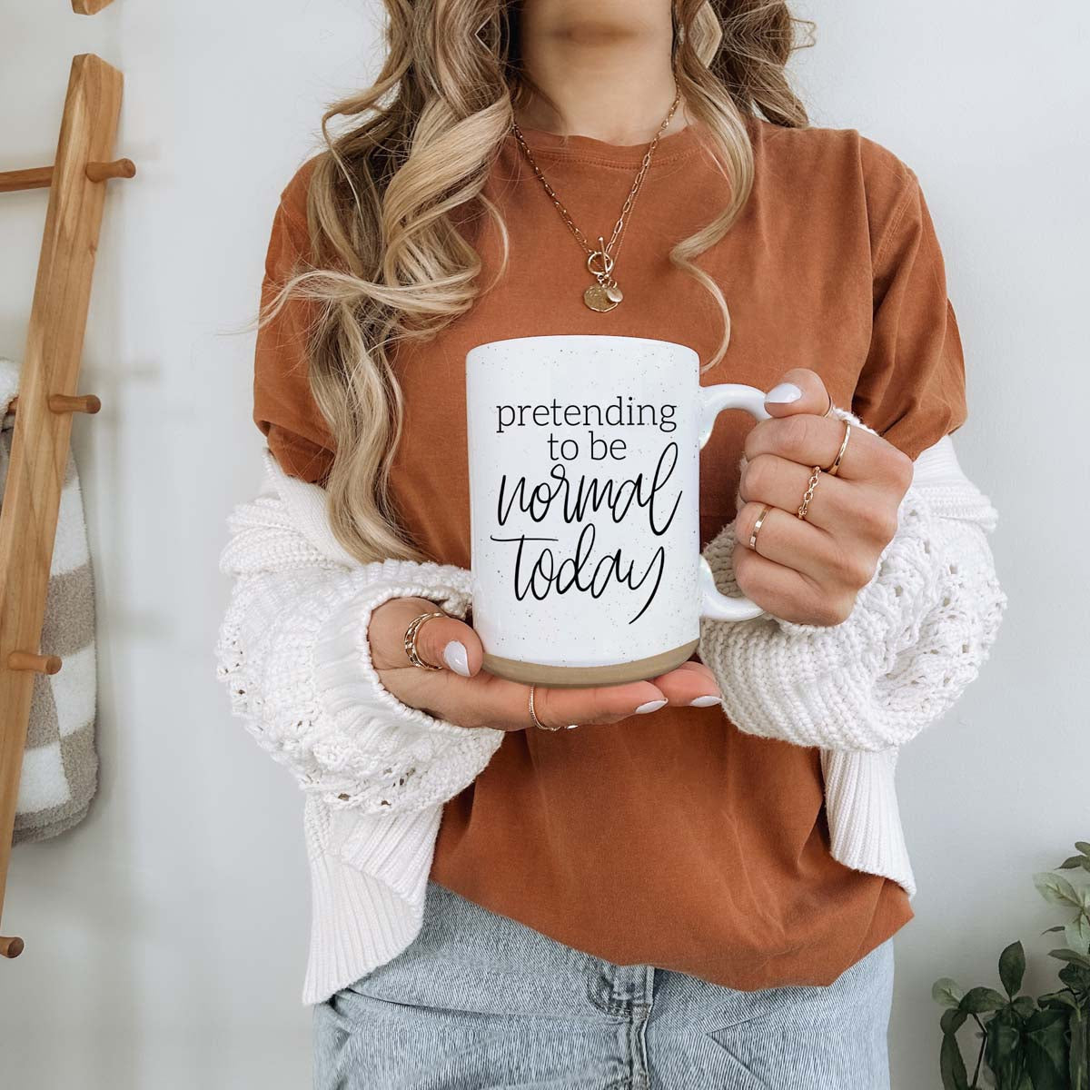 Funny Pretending To Be Normal Today 16oz Ceramic Coffee Mug Office Gift